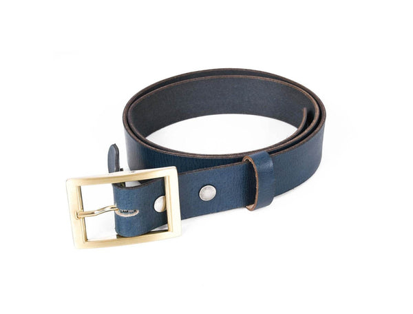 Irving Leather Belt - Blue - Aaron Leather Goods