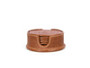 Cannes Leather Coaster - Cinnamon Brown - Aaron Leather Goods