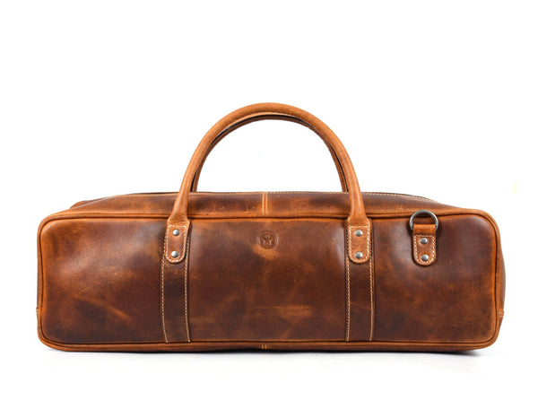 Tuscania Leather Knife Roll & Bag Combo - Caramel Brown - Aaron Leather Goods