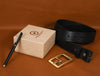 Tacoma Leather Belt - Black - Aaron Leather Goods