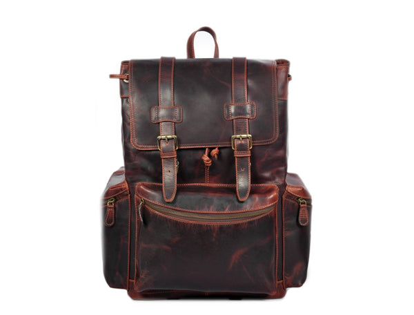 Vintage Full - Grain Leather Backpack – Travel, Work & Laptop Bag - Aaron Leather Goods