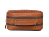 Tan Leather Dopp Kit – Dual Zipper Travel Bag - Aaron Leather Goods