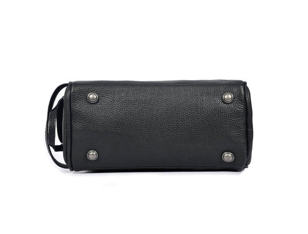 Amethyst Glow Leather Toiletry Bag - Black - Aaron Leather Goods