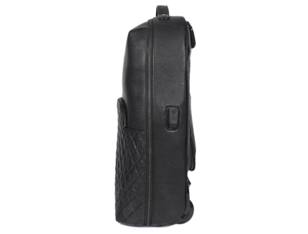 Atria Upcycled Leather Trolley Bag - Black - Aaron Leather Goods