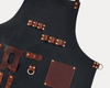 Premium Black Leather Utility Apron with Tool Pockets - Aaron Leather Goods