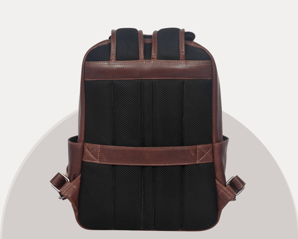 Premium Full - Grain Brown Leather Laptop Backpack – Stylish & Durable Travel Companion - Aaron Leather Goods