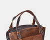 Vintage Leather Satchel Tote with Crossbody Strap - Aaron Leather Goods