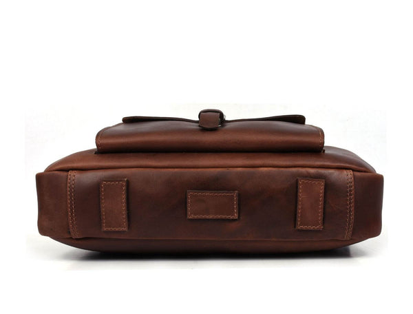 Miramas Leather Office Bag – Walnut Brown - Aaron Leather Goods