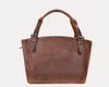 Vintage Leather Satchel Tote with Crossbody Strap - Aaron Leather Goods