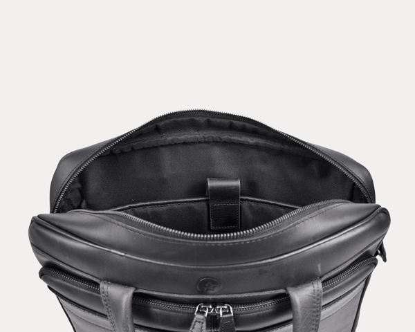 Premium Black Leather Laptop Bag – Stylish Office Briefcase