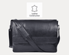 Premium Black Leather Messenger Bag Laptop Shoulder Briefcase for Men & Women - Aaron Leather Goods
