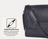 Premium Black Leather Messenger Bag Laptop Shoulder Briefcase for Men & Women - Aaron Leather Goods