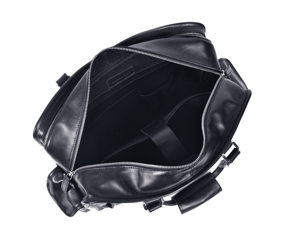 The Maverick Black – Executive Leather Laptop & Travel Messenger - Aaron Leather Goods