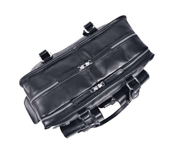 The Maverick Black – Executive Leather Laptop & Travel Messenger - Aaron Leather Goods