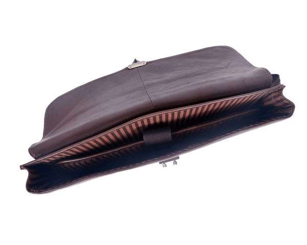 The Regent – Classic Brown Leather Portfolio for the Modern Professional - Aaron Leather Goods