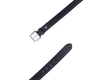 Premium Black Leather Belt with Red Stitching & Silver Buckle - Aaron Leather Goods