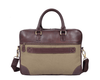 Premium Leather & Canvas Laptop Briefcase – Handmade Office Bag