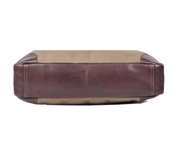 Premium Leather & Canvas Laptop Briefcase – Handmade Office Bag