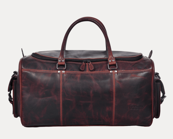 Full Grain Leather Duffel Bag with Shoulder Strap - Aaron Leather Goods