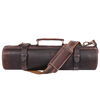 Vicenza Leather Knife Roll - Walnut Brown - Aaron Leather Goods