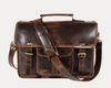 Ancona Leather Office Bag 15" - Dark Brown - Aaron Leather Goods