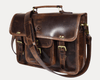 Ancona Leather Office Bag 15" - Dark Brown - Aaron Leather Goods