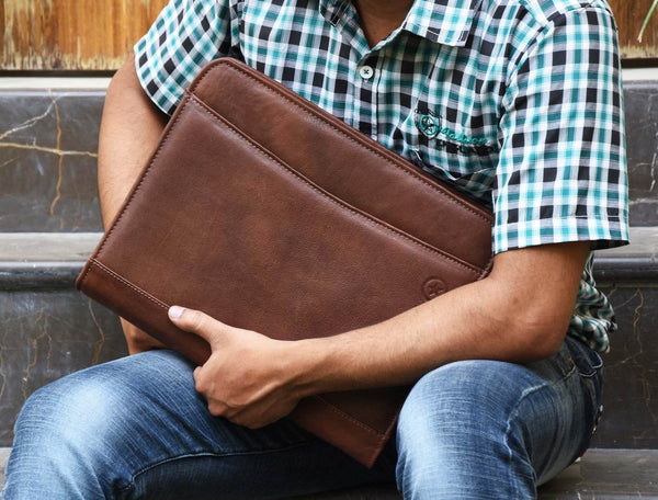 Vittoria Leather Organizer - Chestnut - Aaron Leather Goods