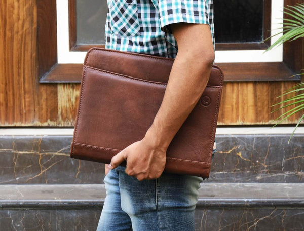 Vittoria Leather Organizer - Chestnut - Aaron Leather Goods