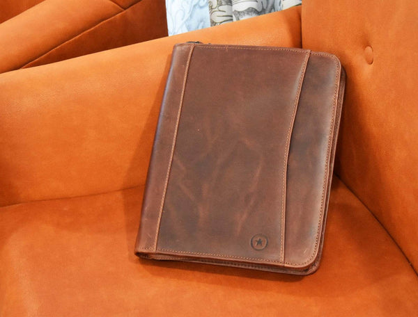 Vittoria Leather Organizer - Walnut Brown - Aaron Leather Goods