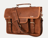 Ancona Leather Office Bag 15" - Gingerbread - Aaron Leather Goods