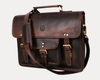 Ancona Leather Office Bag 15" - Walnut - Aaron Leather Goods