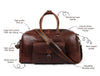 Bordeaux Leather Duffle Bag – Walnut Brown - Aaron Leather Goods
