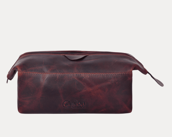 Premium Leather Toiletry Bag – Travel Dopp Organizer - Aaron Leather Goods