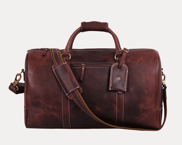Premium Buffalo Leather Travel Weekender Bag - Aaron Leather Goods