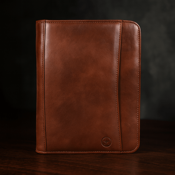 Vittoria Leather Organizer - Chestnut - Aaron Leather Goods