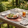 Asymmetric Leather Mat with Removable Center Accent