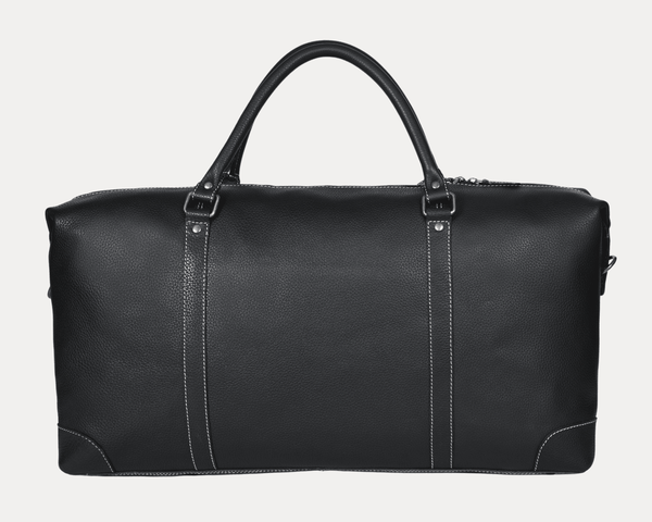 Handcrafted Black Leather Gym & Travel Duffle Bag - Aaron Leather Goods