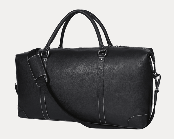 Handcrafted Black Leather Gym & Travel Duffle Bag - Aaron Leather Goods