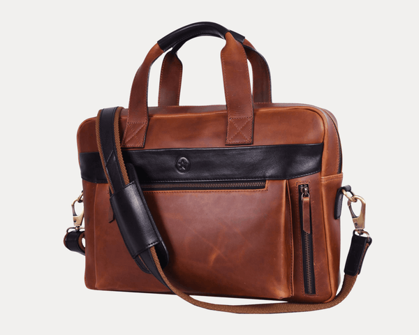 Brooklyn Leather Office Bag - Lux Tan - Aaron Leather Goods