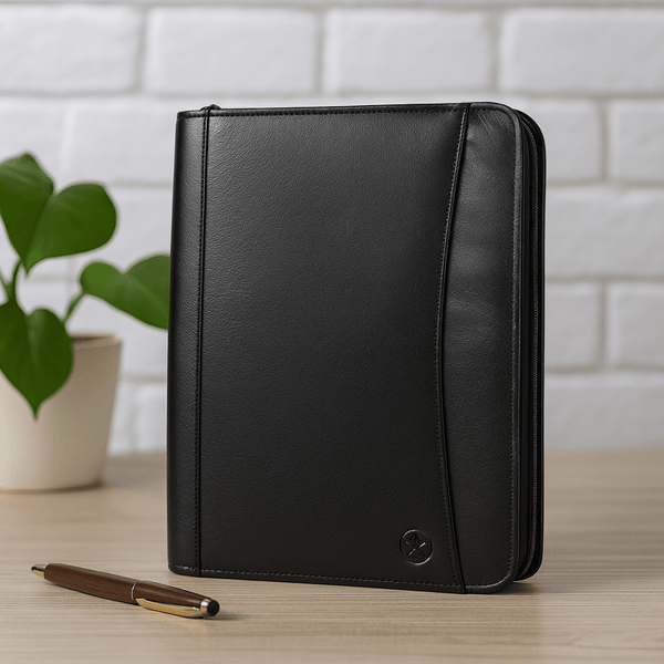Austin Leather Organizer - Raven Black - Aaron Leather Goods
