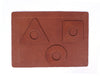 Geometric Leather Desk Mat with Coasters - Tan - Aaron Leather Goods