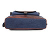 Vintage Blue Canvas & Leather Backpack - Aaron Leather Goods
