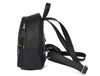 Stylish Black Leather Mini Backpack with Red & White Stripe – Compact Travel & Daily Bag - Aaron Leather Goods