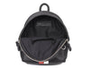 Stylish Black Leather Mini Backpack with Red & White Stripe – Compact Travel & Daily Bag - Aaron Leather Goods