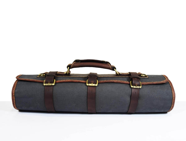 Aaron Leather Goods Canvas & Leather Knife Roll + Travel Backpack Combo - Aaron Leather Goods