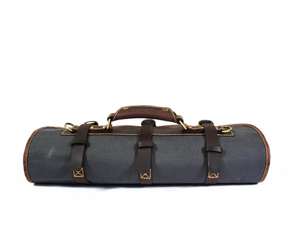Aaron Leather Goods Canvas & Leather Knife Roll + Travel Backpack Combo - Aaron Leather Goods
