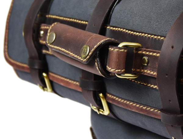 Aaron Leather Goods Canvas & Leather Knife Roll + Travel Backpack Combo - Aaron Leather Goods