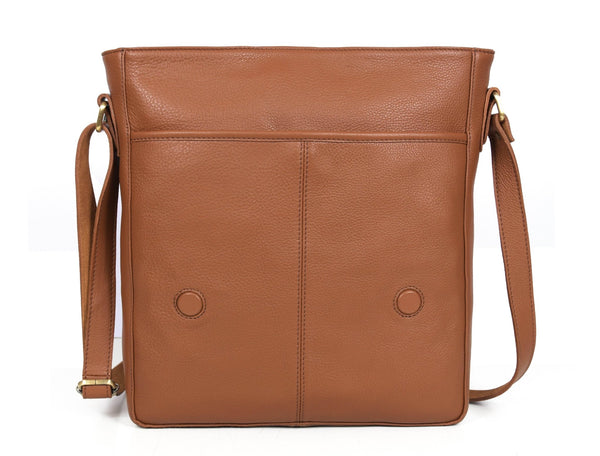 Aaron Leather Goods | Premium Full Grain Leather Messenger Bag – Tan - Aaron Leather Goods