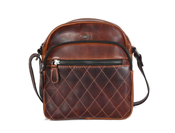 Vintage Quilted Leather Crossbody Bag – Compact & Stylish Everyday Companion. Buy 1 GET 1 - Aaron Leather Goods