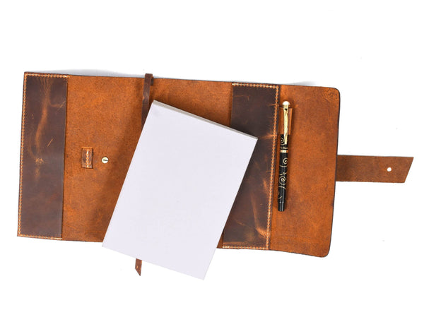 Rustic Leather Journal Notebook – Refillable Diary 5x7 & 6x8 Inches - Aaron Leather Goods
